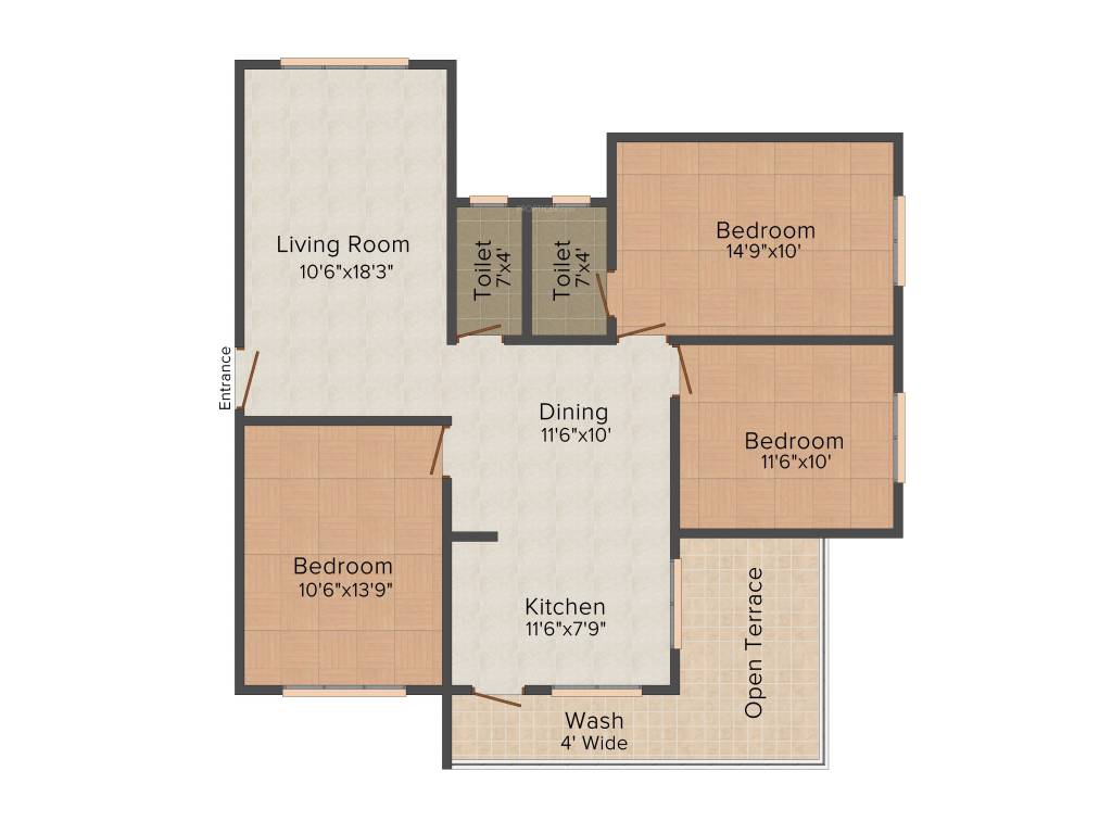 Suyash Nisarg (3BHK+3T (1,360 sq ft) 1360 sq ft)