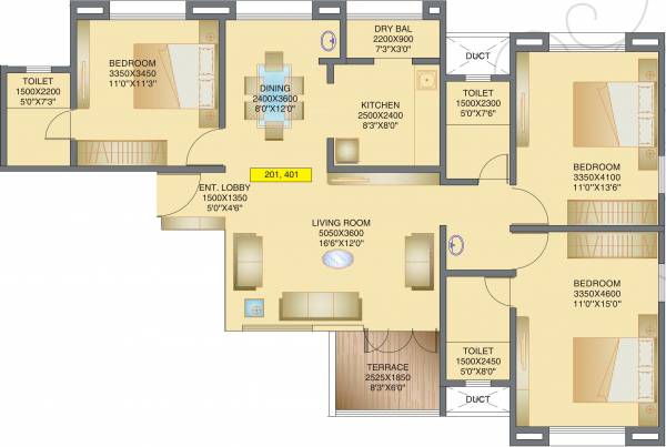 Landmark Properties Landmark Exotica (3BHK+3T (1,362 sq ft) 1362 sq ft)