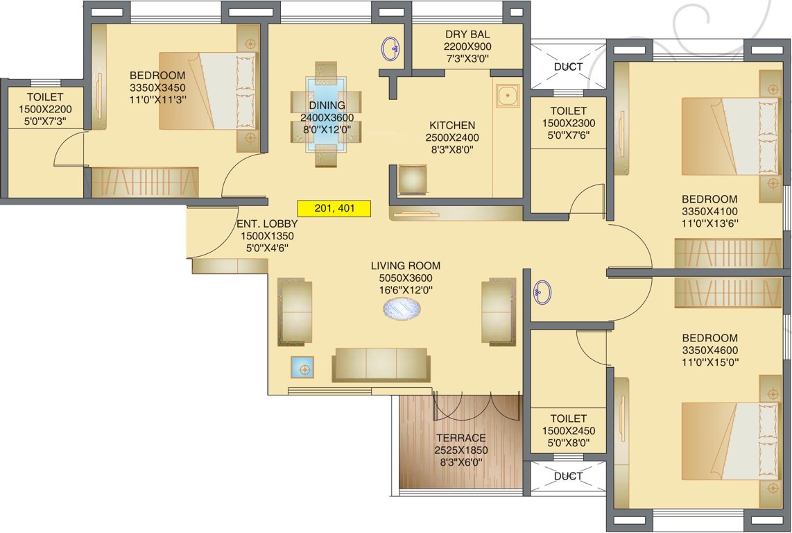 Landmark Properties Landmark Exotica (3BHK+3T (1,362 sq ft) 1362 sq ft)
