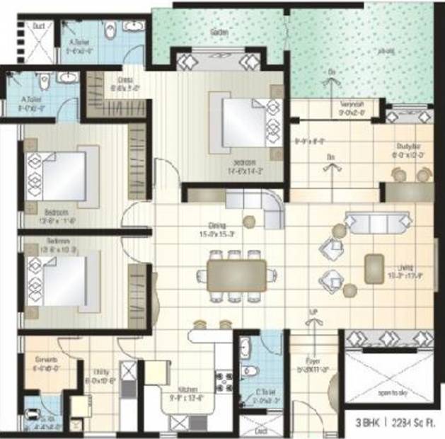 Bairavi Cruz Luxor (3BHK+3T (2,234 sq ft) + Servant Room 2234 sq ft)