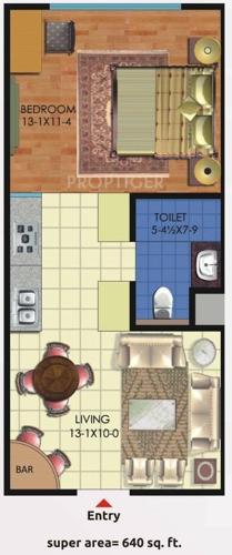 Sarvottam KSN Coziome (1BHK+1T (640 sq ft) 640 sq ft)