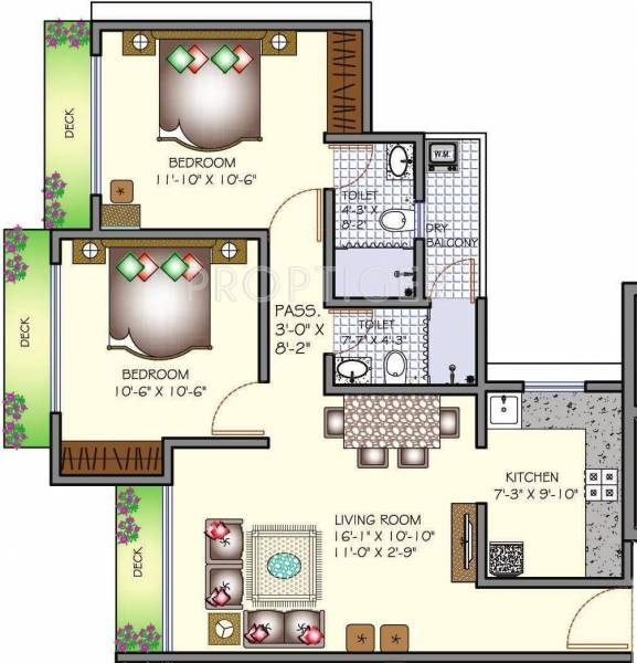 Dipti Reino (2BHK+2T (1,060 sq ft) 1060 sq ft)