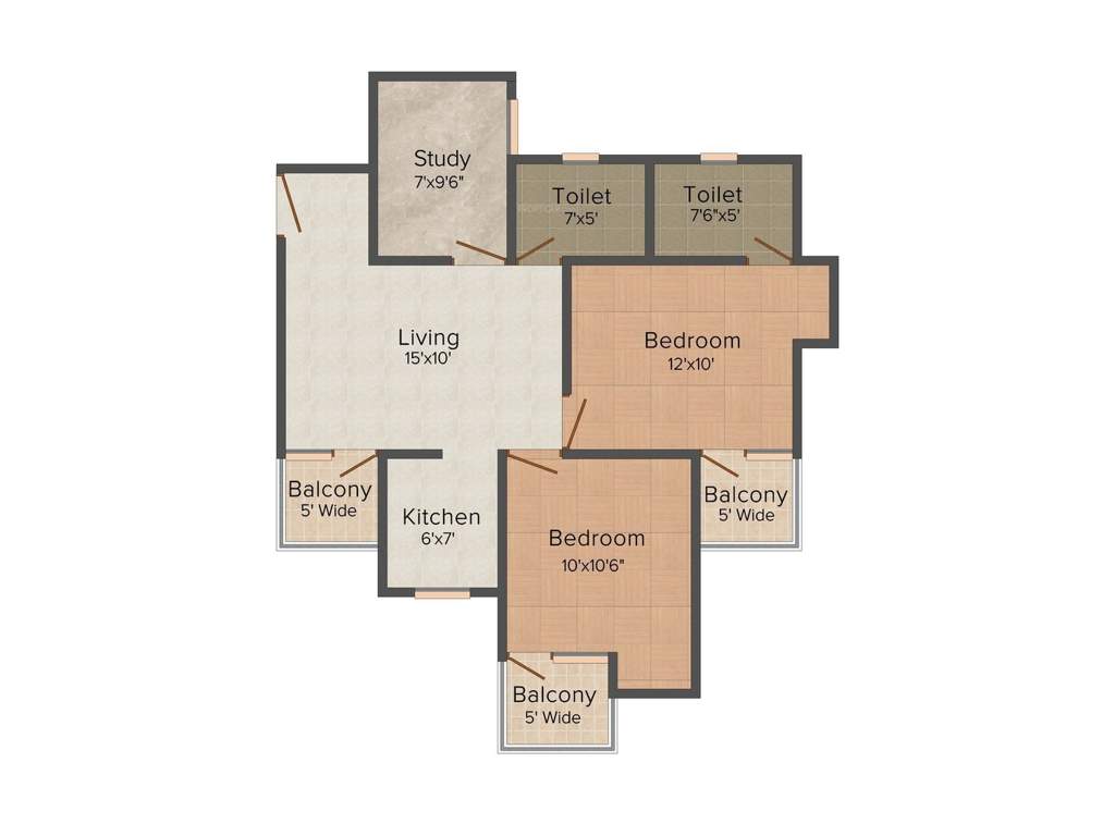 Sai The Orchid (2BHK+2T (955 sq ft) 955 sq ft)