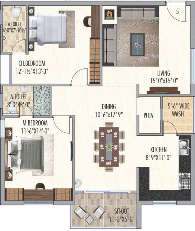 Aryamitra Bay Hills (2BHK+2T (1,507 sq ft) Pooja Room 1507 sq ft) Aryamitra Bay Hills (2BHK+2T (1,507 sq ft) Pooja Room 1507 sq ft)