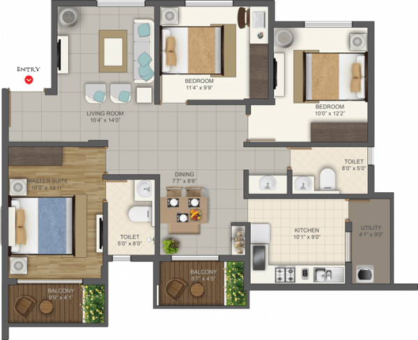Deccan Habitat (3BHK+3T (1,500 sq ft) 1500 sq ft) Deccan Habitat (3BHK+3T (1,500 sq ft) 1500 sq ft)