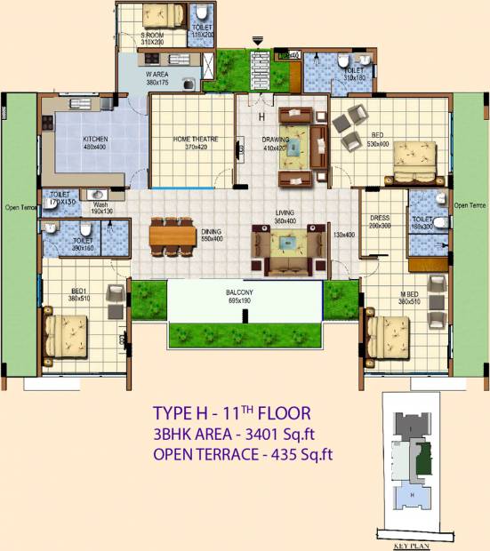 Asset Precious (3BHK+4T (3,401 sq ft)   Servant Room 3401 sq ft)