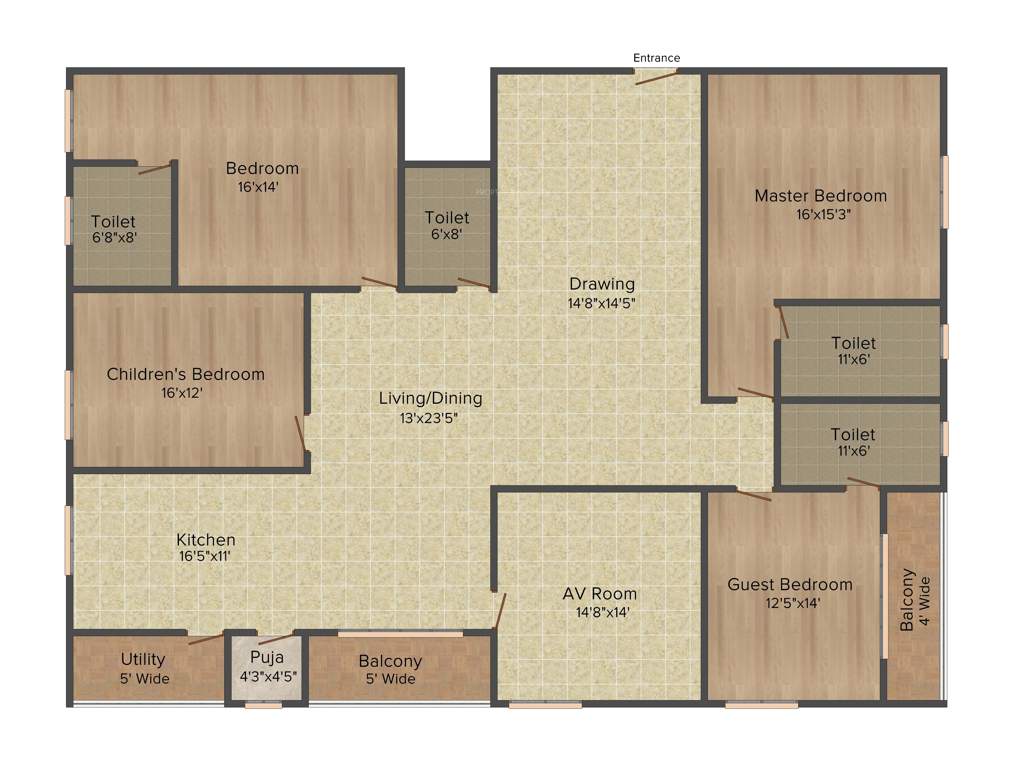 Legend Suraj (4BHK+4T (3,415 sq ft)   Pooja Room 3415 sq ft)