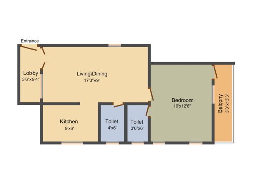 Abinandan Hamsini (1BHK+2T (653 sq ft) 653 sq ft)