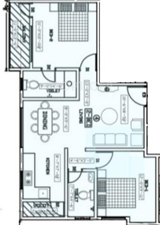 Vaibhav Urbana (2BHK+2T (1,250 sq ft) 1250 sq ft)