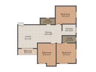 Eden Group Windsor Park 3BHK+3T (1,237 sq ft) Eden Group Windsor Park 3BHK+3T (1,237 sq ft)