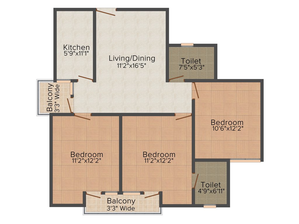Ratan Solitaire (3BHK+2T (1,218 sq ft) 1218 sq ft)