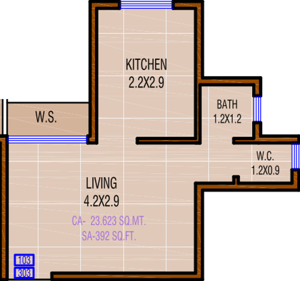  Mera Ghar Nighu (1BHK+1T (392 sq ft) 392 sq ft)