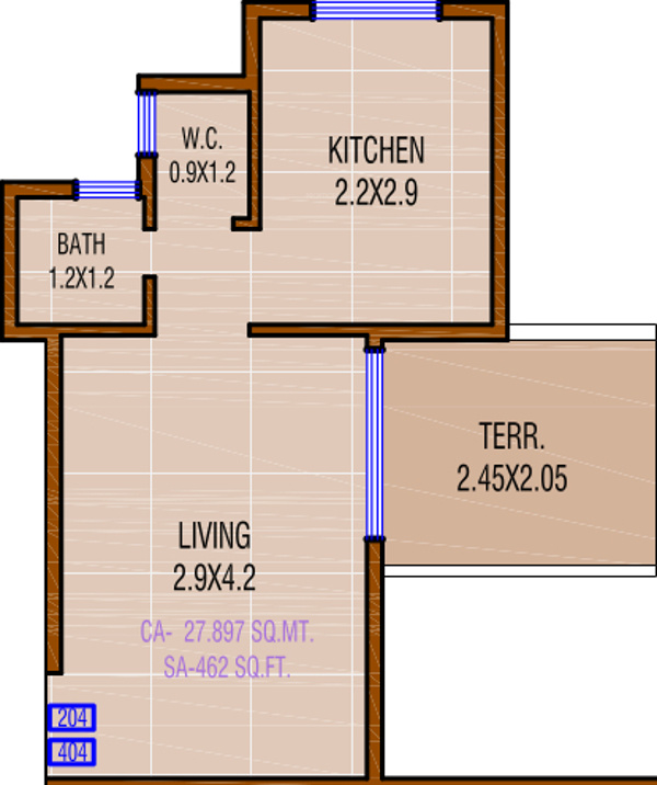  Mera Ghar Nighu (1BHK+1T (462 sq ft) 462 sq ft)