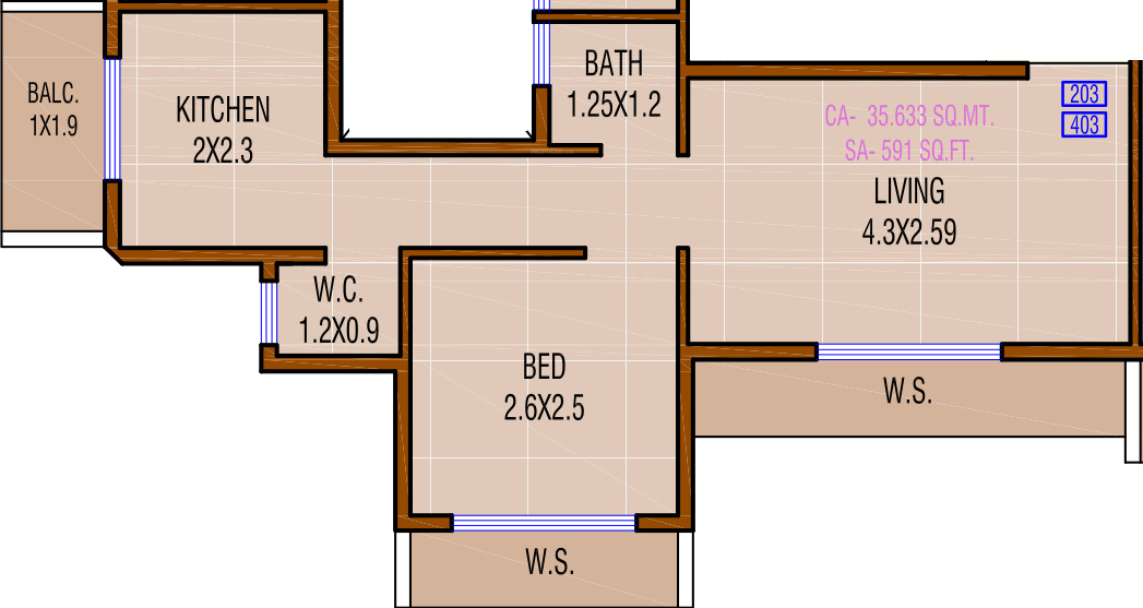 Mera Ghar Nighu (1BHK+1T (591 sq ft) 591 sq ft)