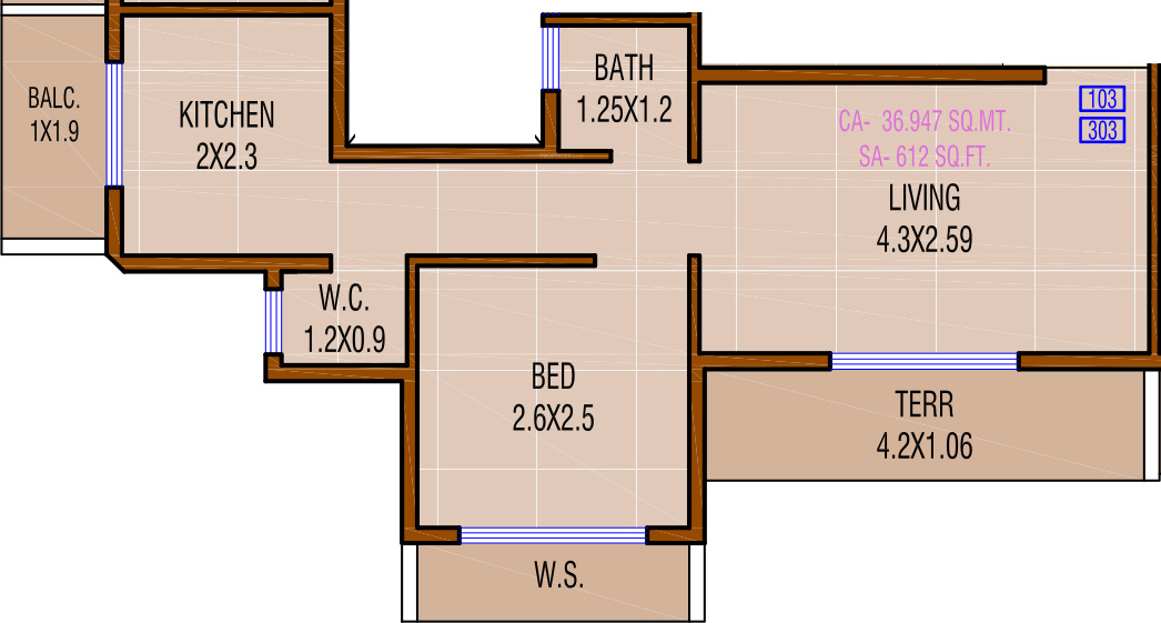  Mera Ghar Nighu (1BHK+1T (612 sq ft) 612 sq ft)