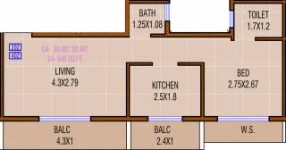  Mera Ghar Nighu (1BHK+2T (645 sq ft) 645 sq ft)