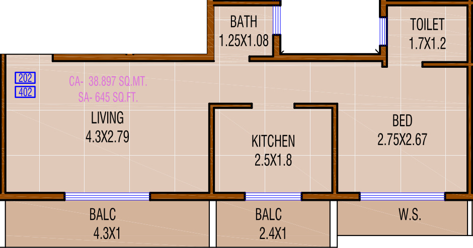 Mera Ghar Nighu (1BHK+2T (645 sq ft) 645 sq ft)