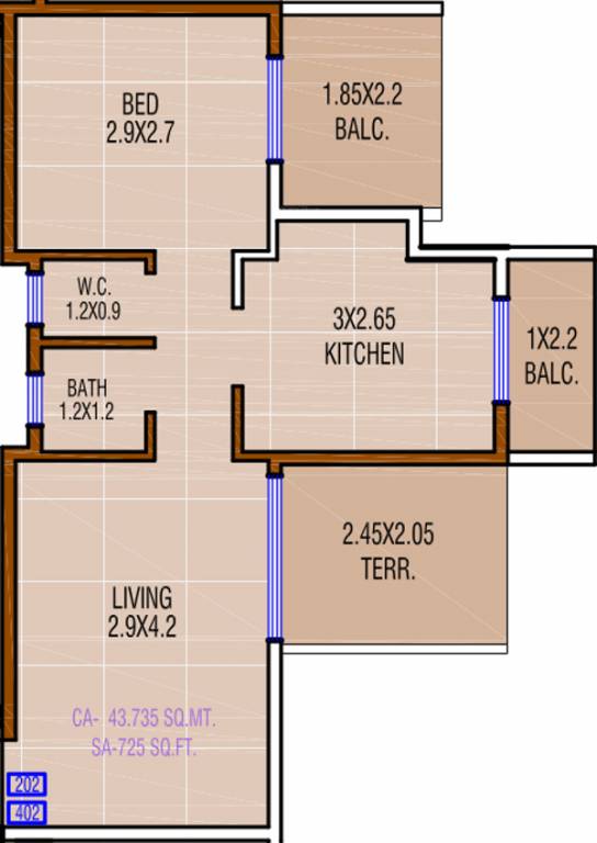  Mera Ghar Nighu (1BHK+1T (725 sq ft) 725 sq ft)