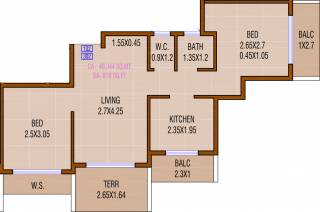  Mera Ghar Nighu (2BHK+1T (818 sq ft) 818 sq ft)