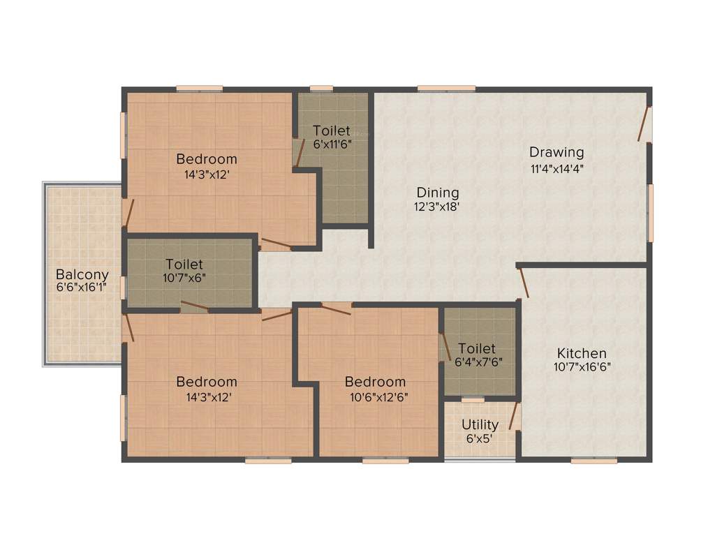 Sew Estella (3BHK+3T (2,015 sq ft) 2015 sq ft)