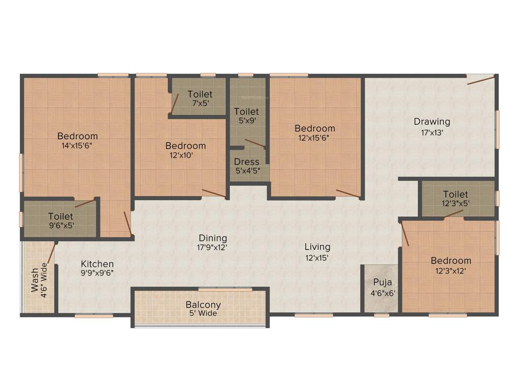 Reliance Avans Arena (4BHK+4T (2,510 sq ft)   Pooja Room 2510 sq ft)
