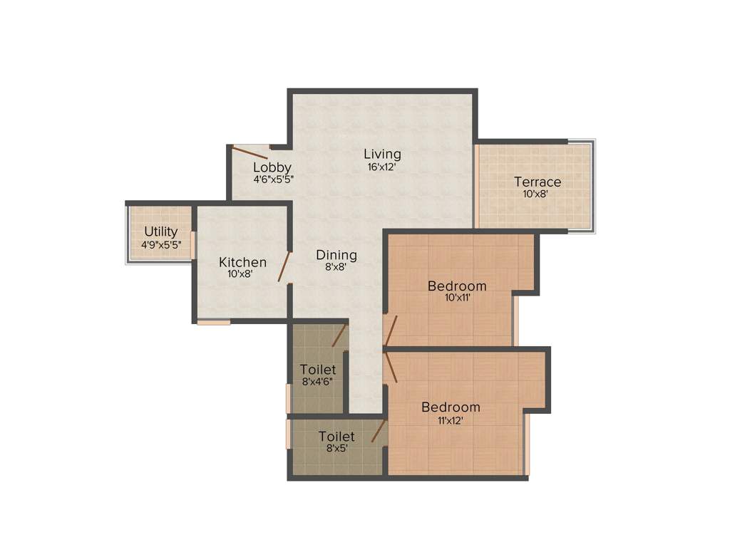 Shriram La Tierra (2BHK+2T (1,063 sq ft) 1063 sq ft)