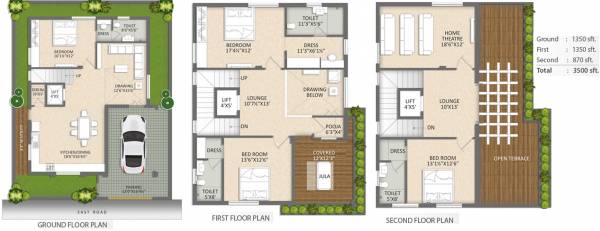 CPR Constructions Golden Palms (4BHK+4T (3,500 sq ft)   Pooja Room 3500 sq ft)