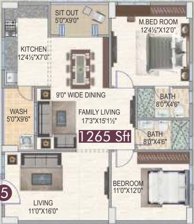 Newmark Homes (2BHK+2T (1,265 sq ft) 1265 sq ft) Newmark Homes (2BHK+2T (1,265 sq ft) 1265 sq ft)