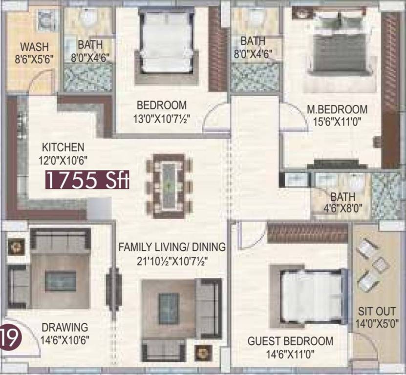 Newmark Homes (3BHK+3T (1,755 sq ft) 1755 sq ft) Newmark Homes (3BHK+3T (1,755 sq ft) 1755 sq ft)