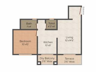 Real Spring Meadows (1BHK+1T (630 sq ft) 630 sq ft)