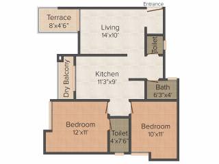 Real Spring Meadows (2BHK+2T (948 sq ft) 948 sq ft) Real Spring Meadows (2BHK+2T (948 sq ft) 948 sq ft)