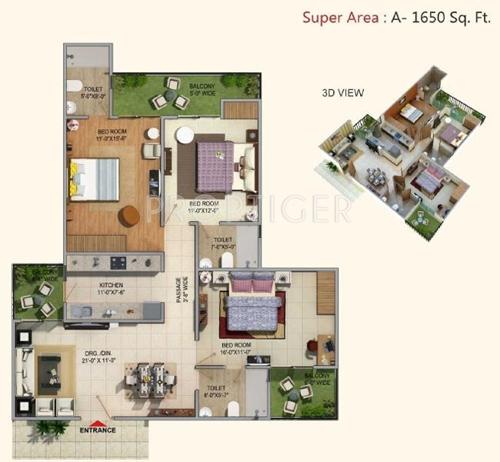 Sarvottam La Royale (3BHK+3T (1,650 sq ft) 1650 sq ft)