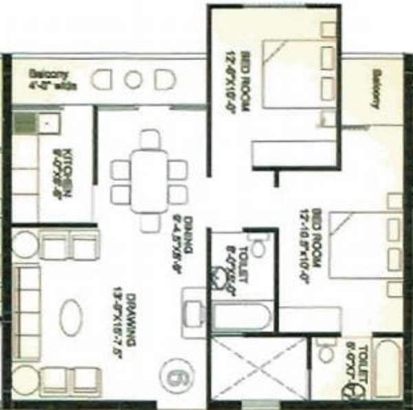 Trimurty Trimurty Apartments (2BHK+2T (1,066 sq ft) 1066 sq ft)