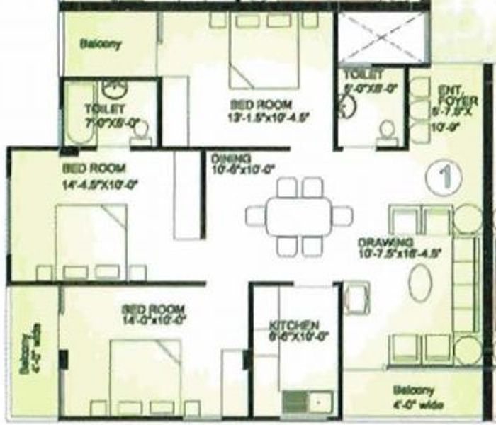 Trimurty Trimurty Apartments (3BHK+2T (1,290 sq ft) 1290 sq ft)