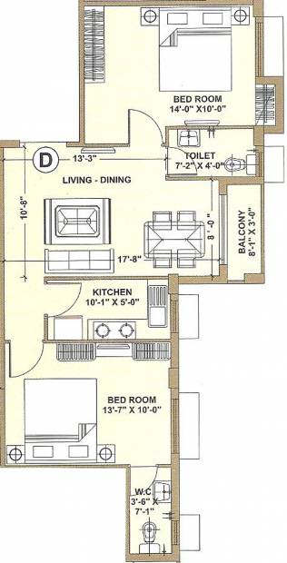 Angel Dreams (2BHK+2T (1,025 sq ft) 1025 sq ft)