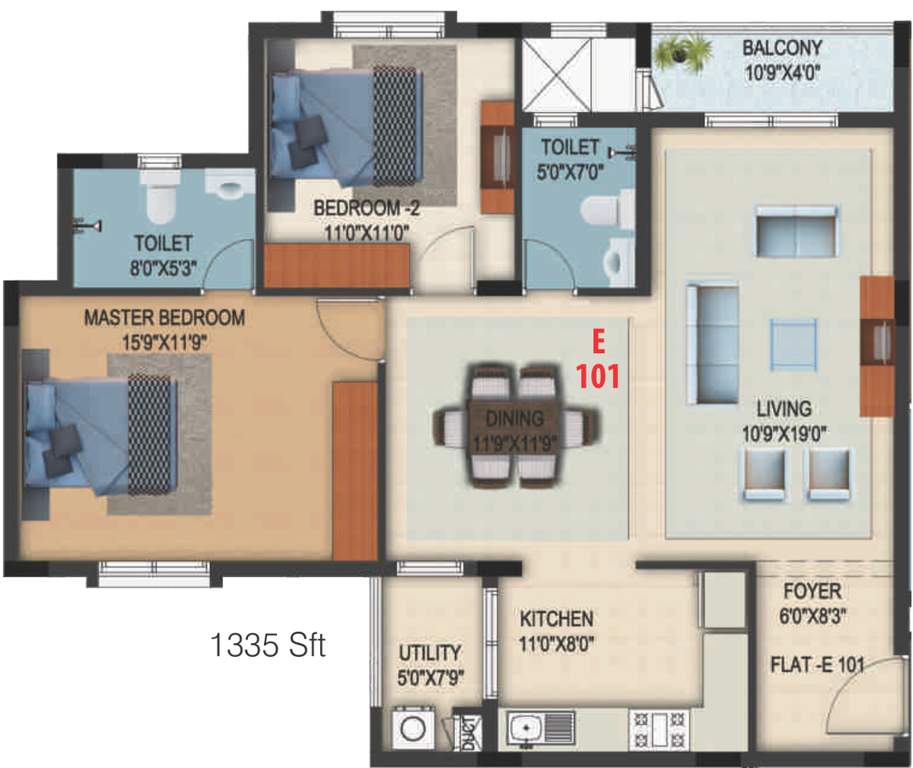 DS Needs 3 Project 276 (2BHK+2T (1,335 sq ft) 1335 sq ft)