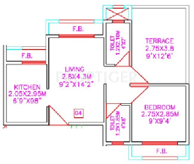 Tejas Builders and Developers Shree Samarth Floor Plan (1BHK+1T)