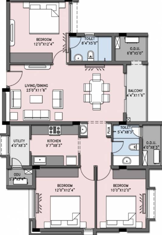 Casagrand Cherry Pick (3BHK+2T (1,463 sq ft)   Pooja Room 1463 sq ft) Casagrand Cherry Pick (3BHK+2T (1,463 sq ft)   Pooja Room 1463 sq ft)