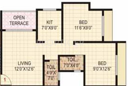 Sneh Residency (2BHK+2T (1,010 sq ft) 1010 sq ft)