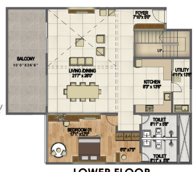  chirping woods villament Floor Plan Lower Level Duplex Plan