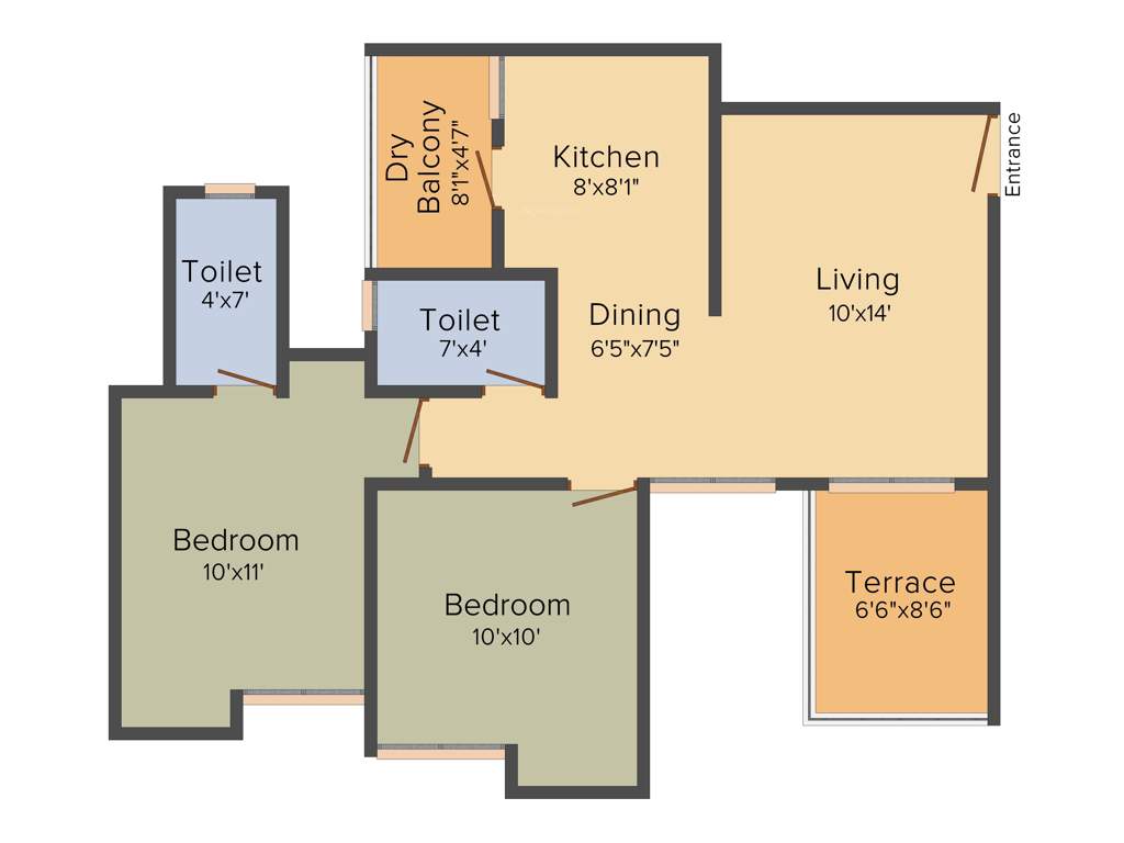 Choice Park Vista (2BHK+2T (920 sq ft) 920 sq ft)