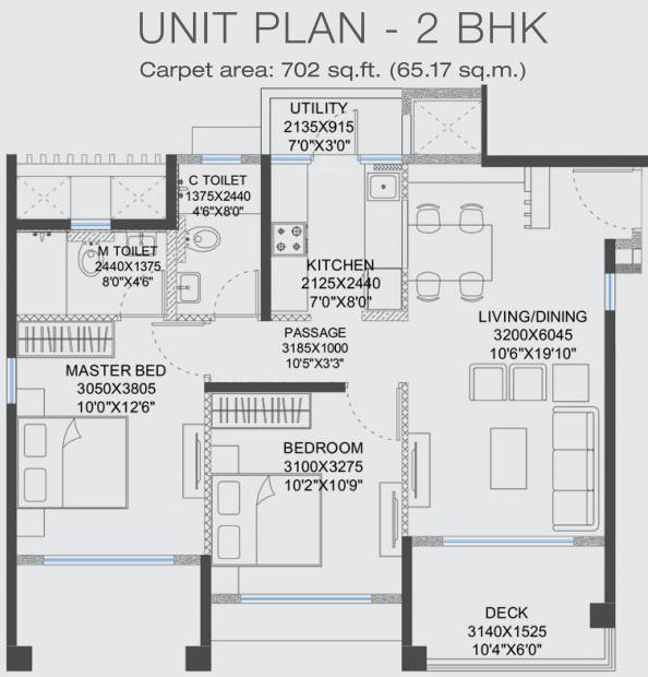 Godrej 24 (2BHK+2T (948 sq ft) 948 sq ft)