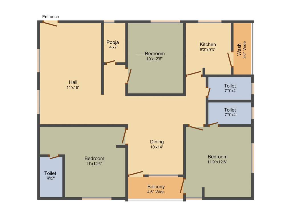 Umas Sapphire Heights (3BHK+3T (1,525 sq ft) + Pooja Room 1525 sq ft)