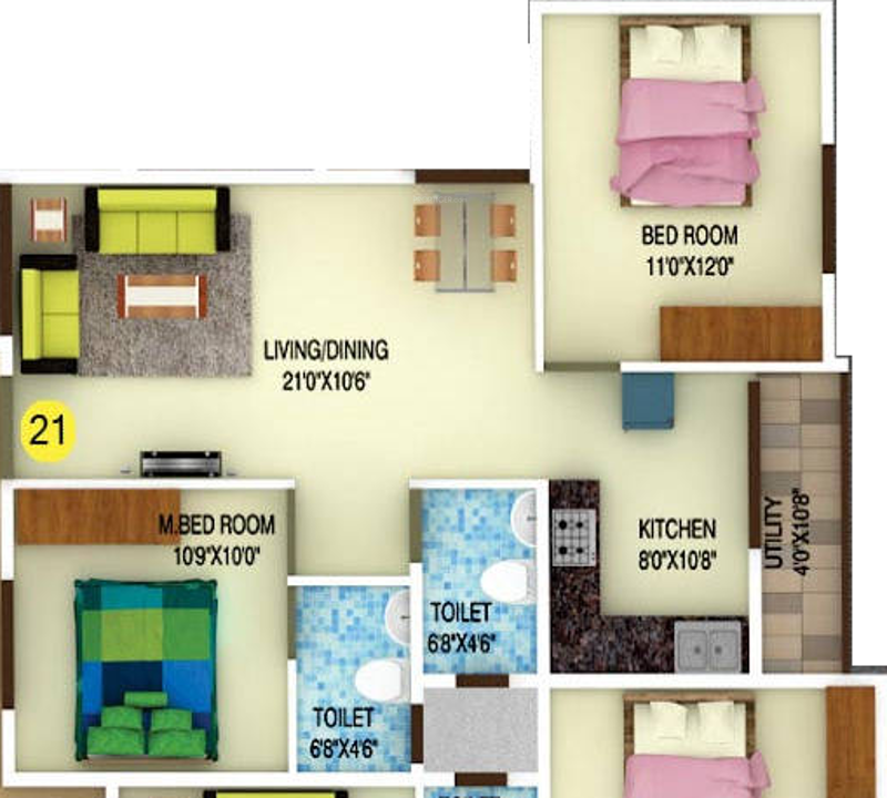 DS DSMAX SPARKLE NEST (2BHK+2T (1,072 sq ft) 1072 sq ft)