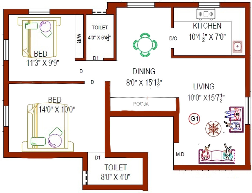Bhuvaneshwari Saindhavi (2BHK+2T (973 sq ft) + Pooja Room 973 sq ft) Bhuvaneshwari Saindhavi (2BHK+2T (973 sq ft) + Pooja Room 973 sq ft)
