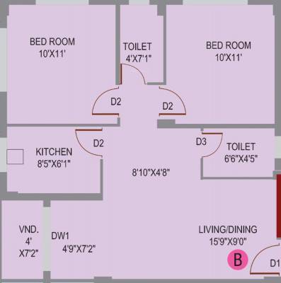 Prakash Builders Shivlok (2BHK+2T (825 sq ft) 825 sq ft)