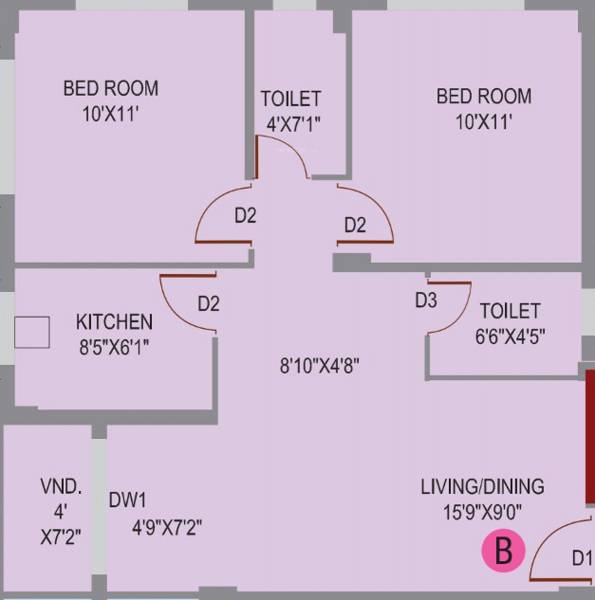 Prakash Builders Shivlok (2BHK+2T (825 sq ft) 825 sq ft)