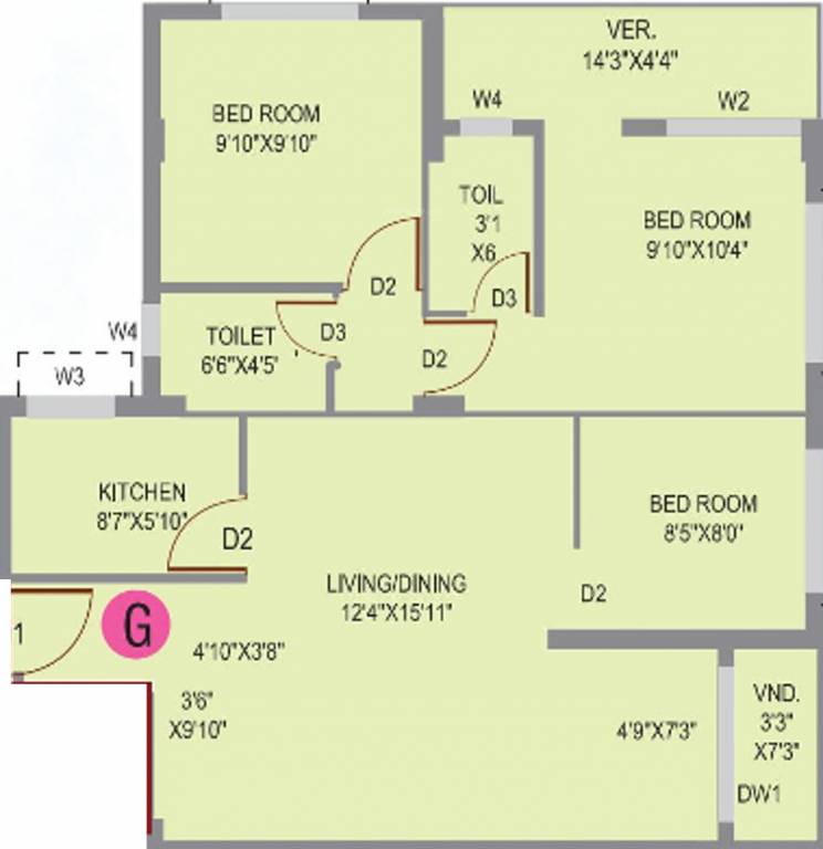 Prakash Builders Shivlok (3BHK+2T (1,083 sq ft) 1083 sq ft) Prakash Builders Shivlok (3BHK+2T (1,083 sq ft) 1083 sq ft)