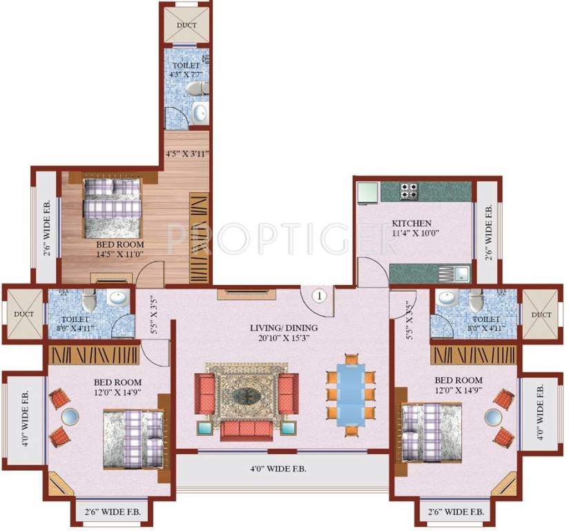 Raunak Ashirwad (3BHK+3T (1,150 sq ft) 1150 sq ft) Raunak Ashirwad (3BHK+3T (1,150 sq ft) 1150 sq ft)