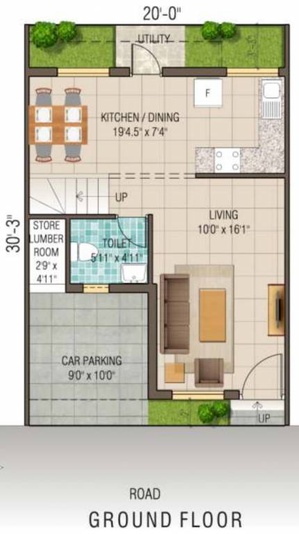  humming gardens Floor Plan Ground Floor Plan